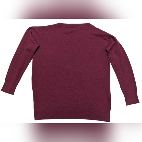 Gap Women's Medium Garnet Red Lightweight Wool Long Sleeve Pull Over Sweater - Picture 2 of 10
